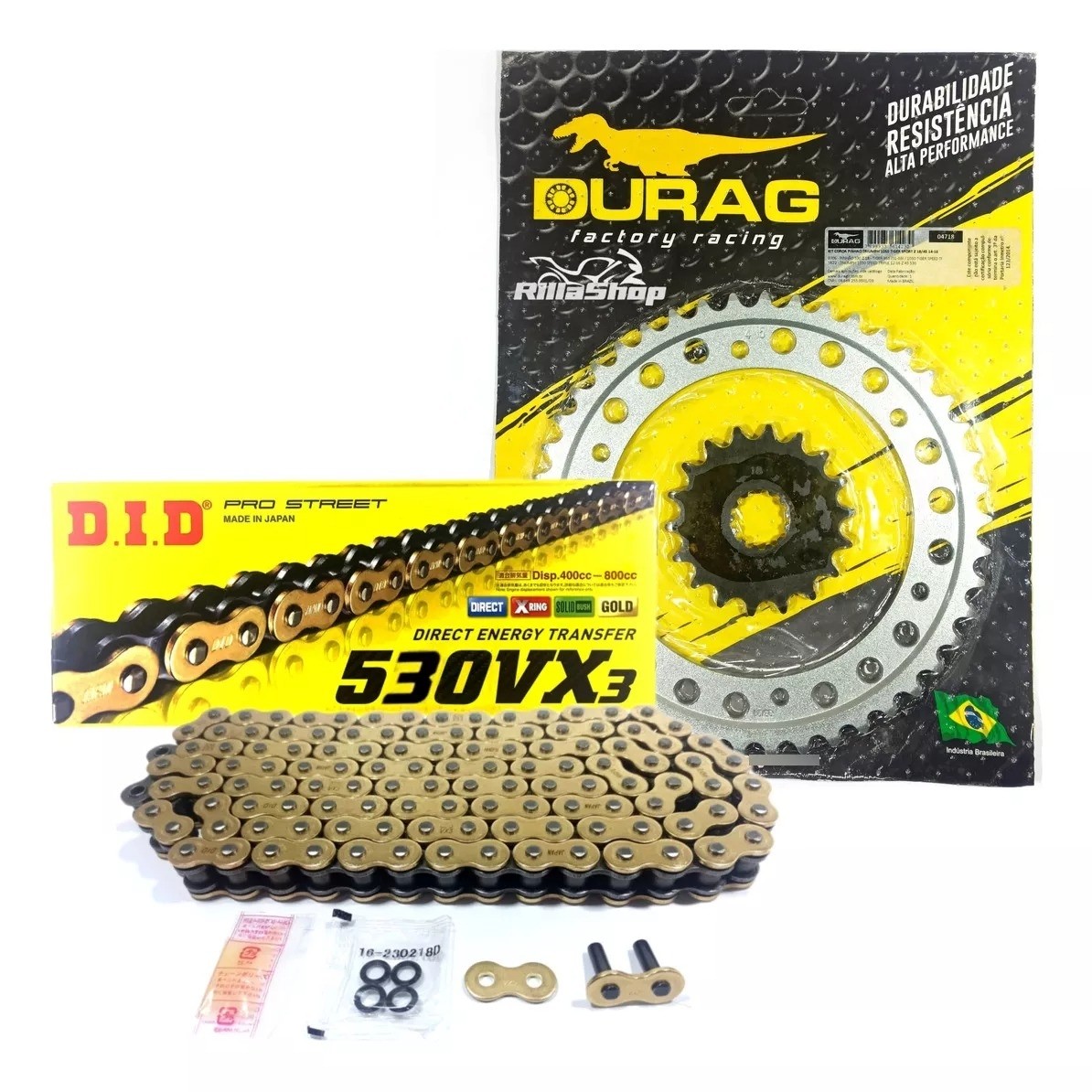 Kit Relação Did 530 Vx3 Dourada Durag 44/18 Triumph 1050 Tiger Sport 14/18