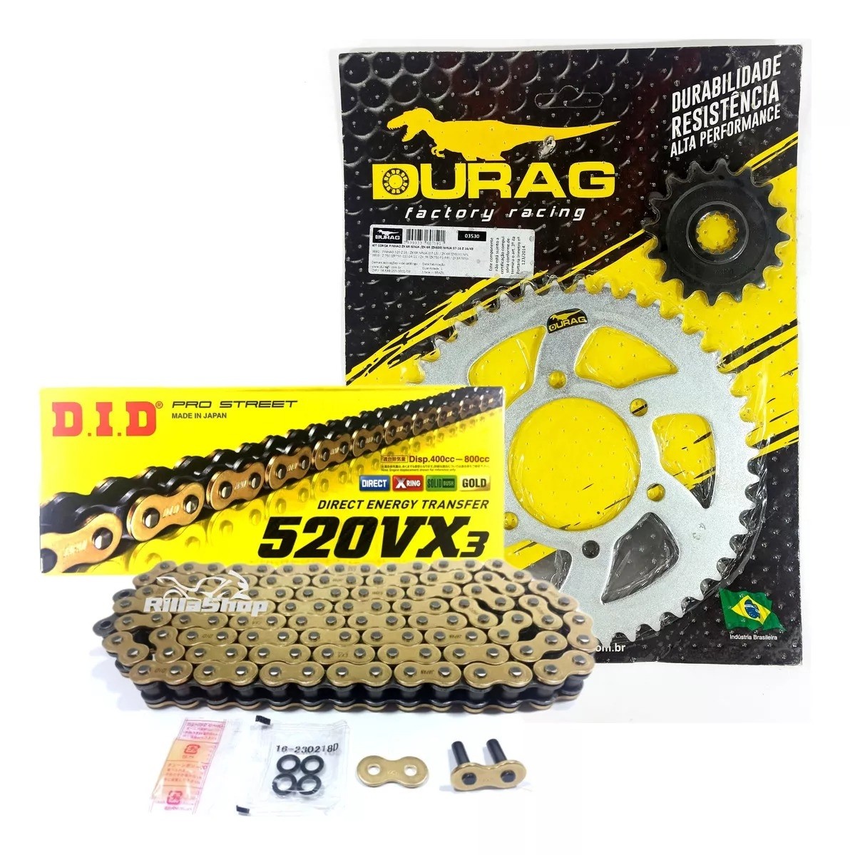 Kit Relação Did 520 Vx3 Dourada Durag 43/16 Kawasaki Ninja ZX 600/6R 07/25