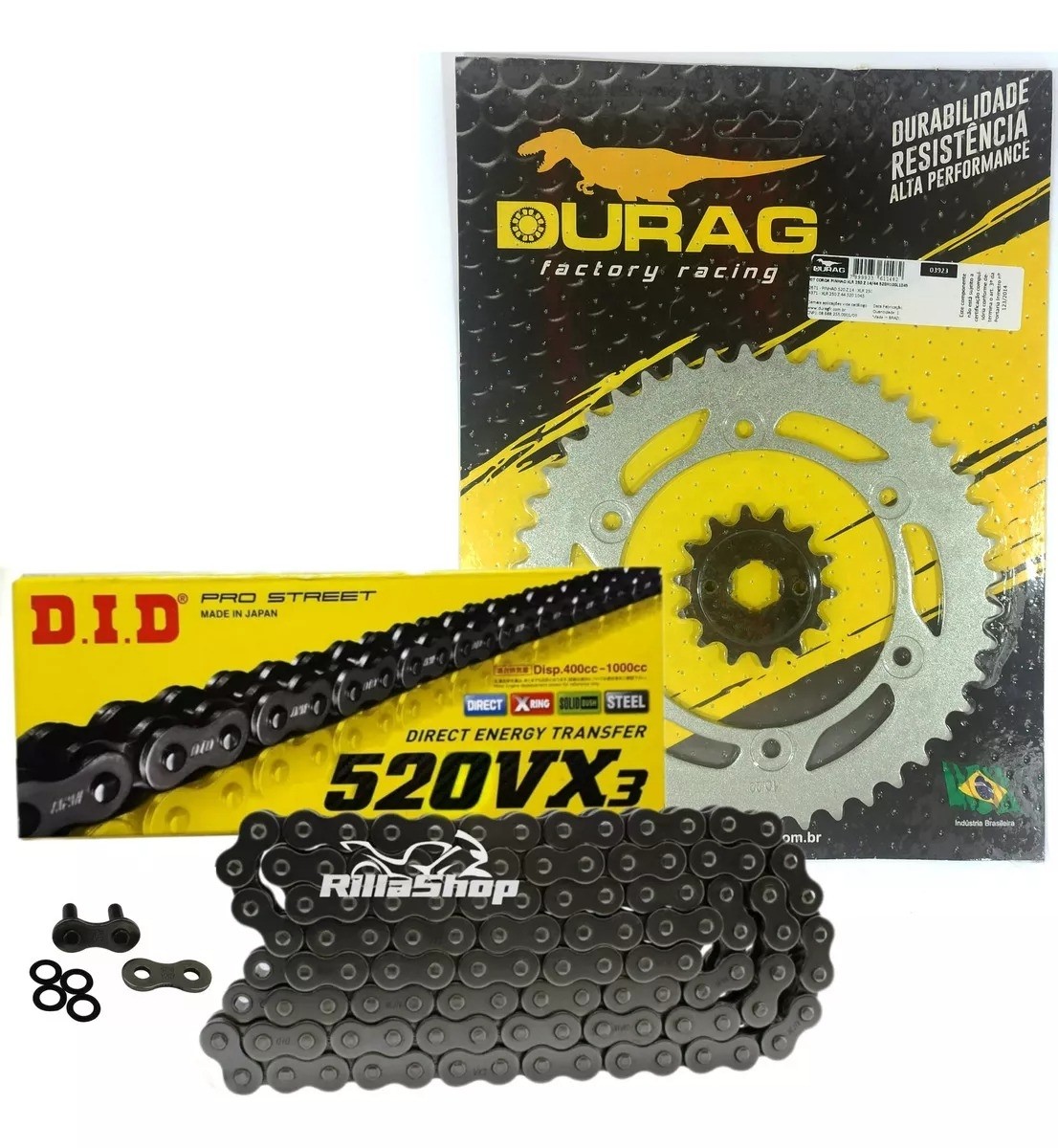 Kit Relação Did 520 Vx3 100l Durag 44/14 Honda XL 250 R 82/84