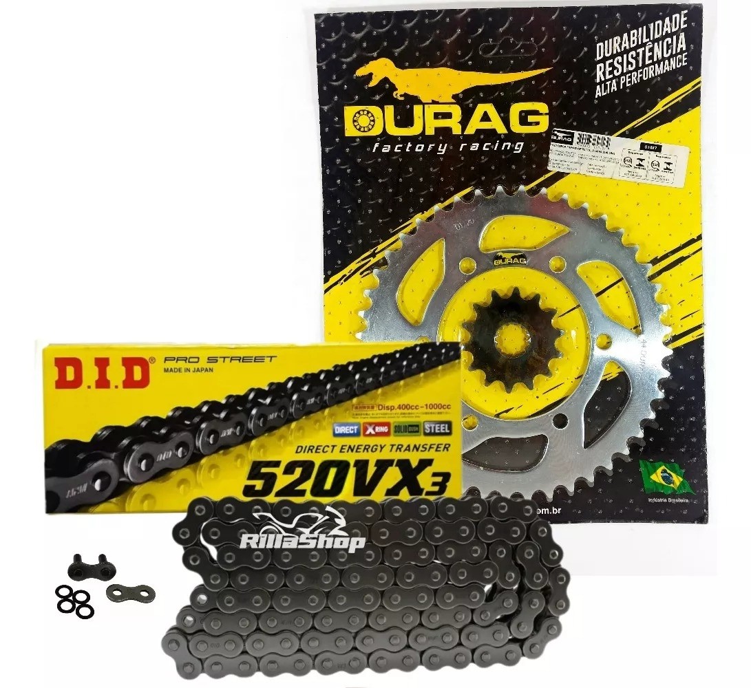 Kit Relação Did 520 Vx3 114l Durag 44/14 Yamaha YZF R3 15/24