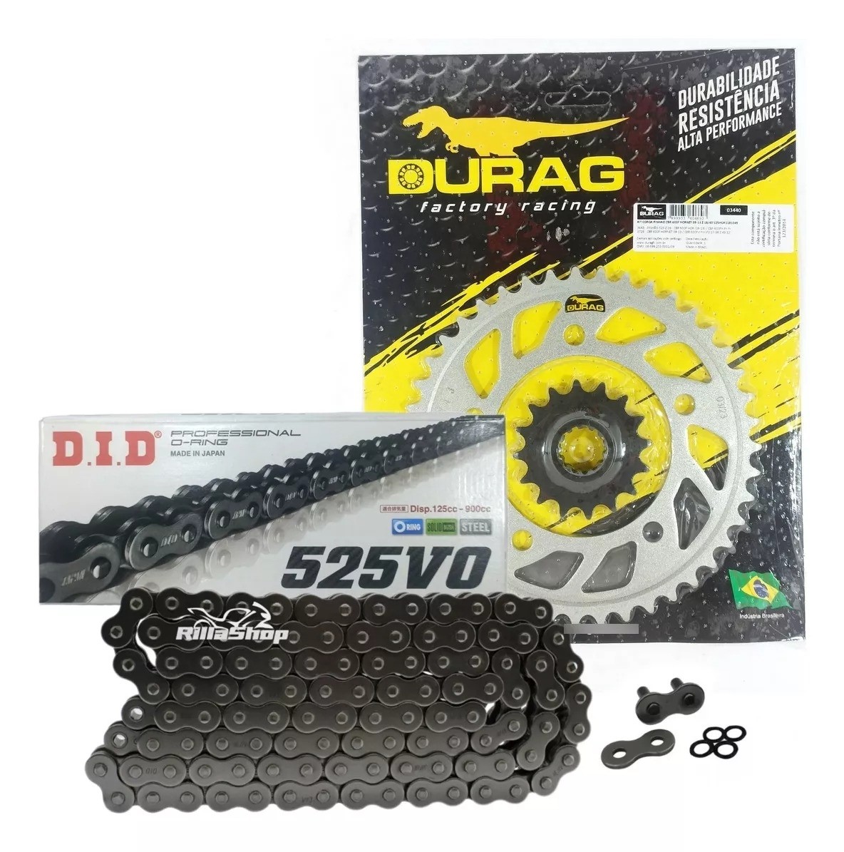 Kit Relação Did 525 V0 118l Durag 43/16 CBR 600 F STD/ABS 12/19 CB 600 F STD/ABS Hornet 08/19