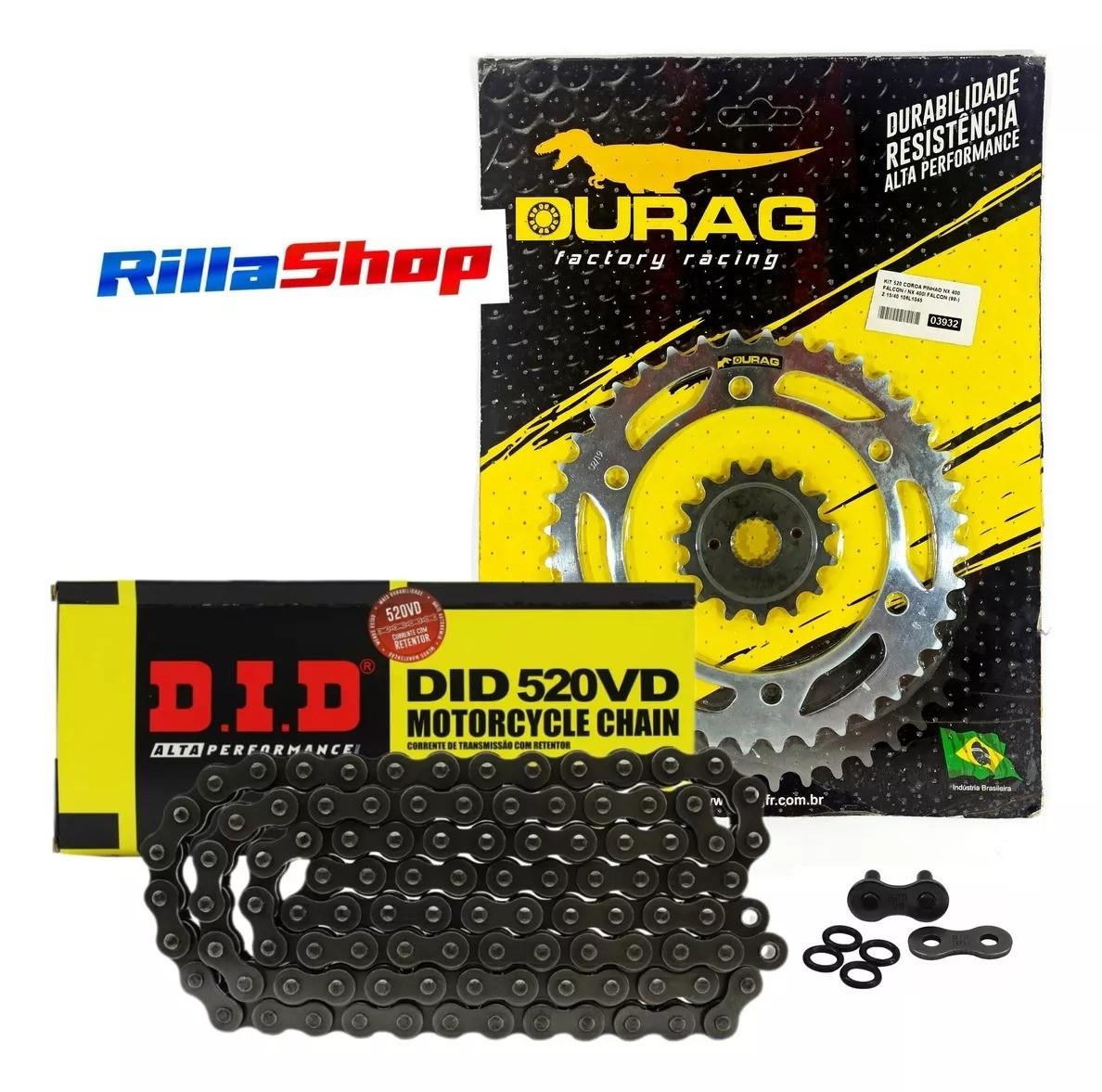 Kit Relação Did 520 Vd 106l Durag 40/15 Honda NX 400 Falcon 00/17