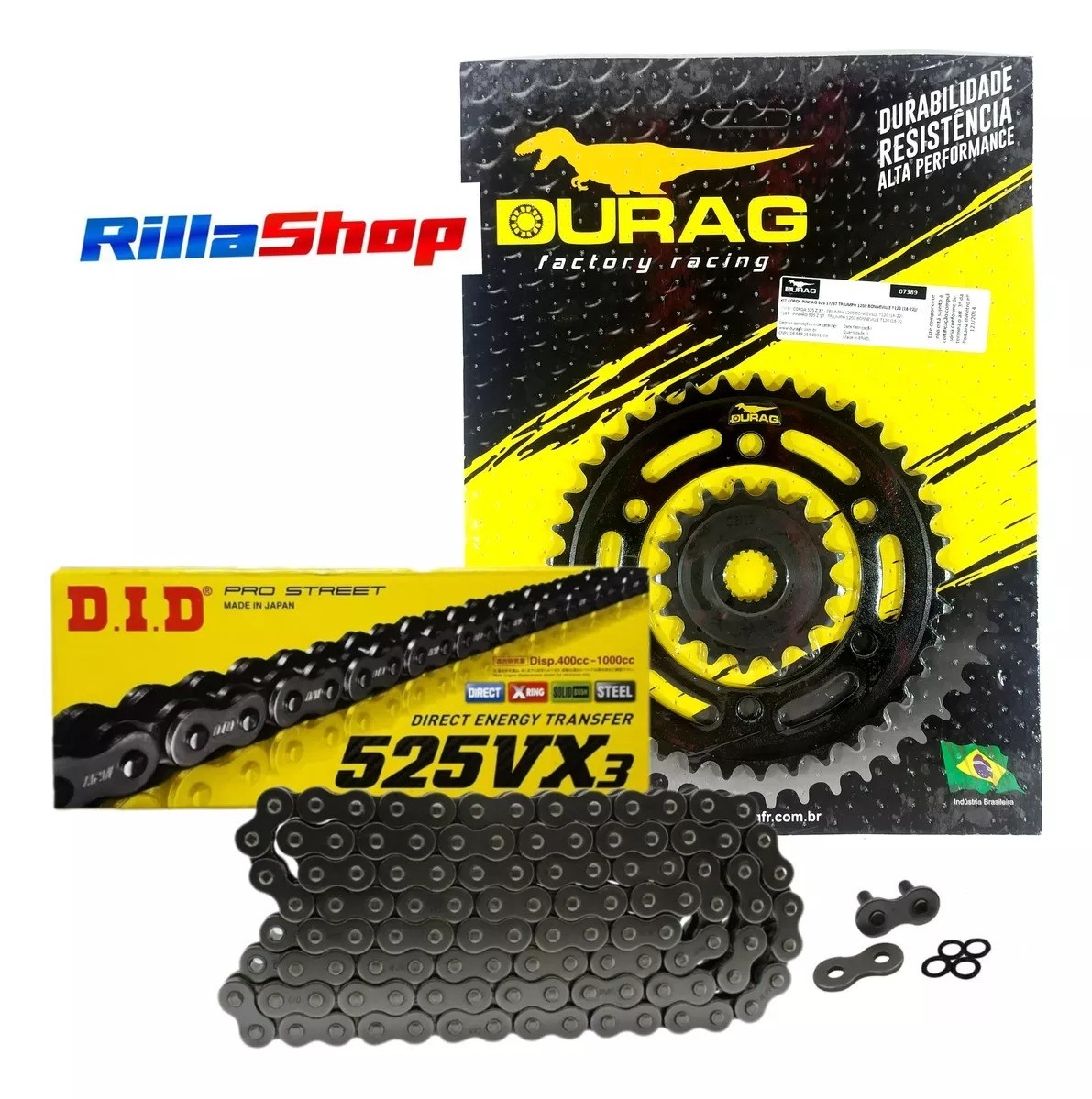 Kit Relação Did 525 Vx3 120l Durag 37/17 Triumph Bonneville 1200 T120 16/22