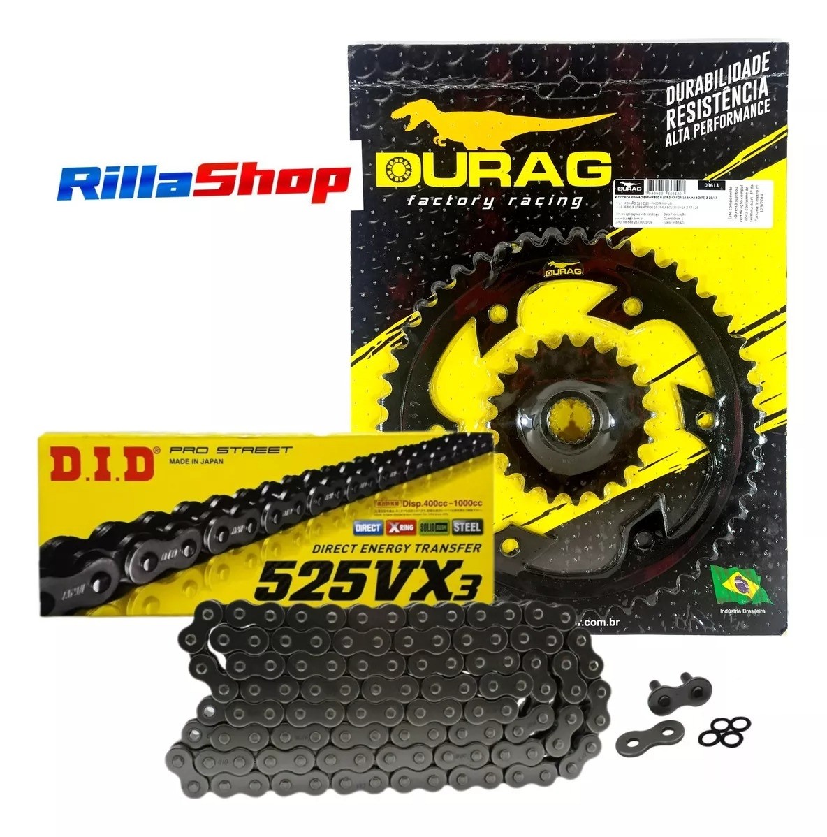 Kit Relação Did 525 Vx3 120l Durag 47/20 BMW F 800 R 09/18 10,5mm