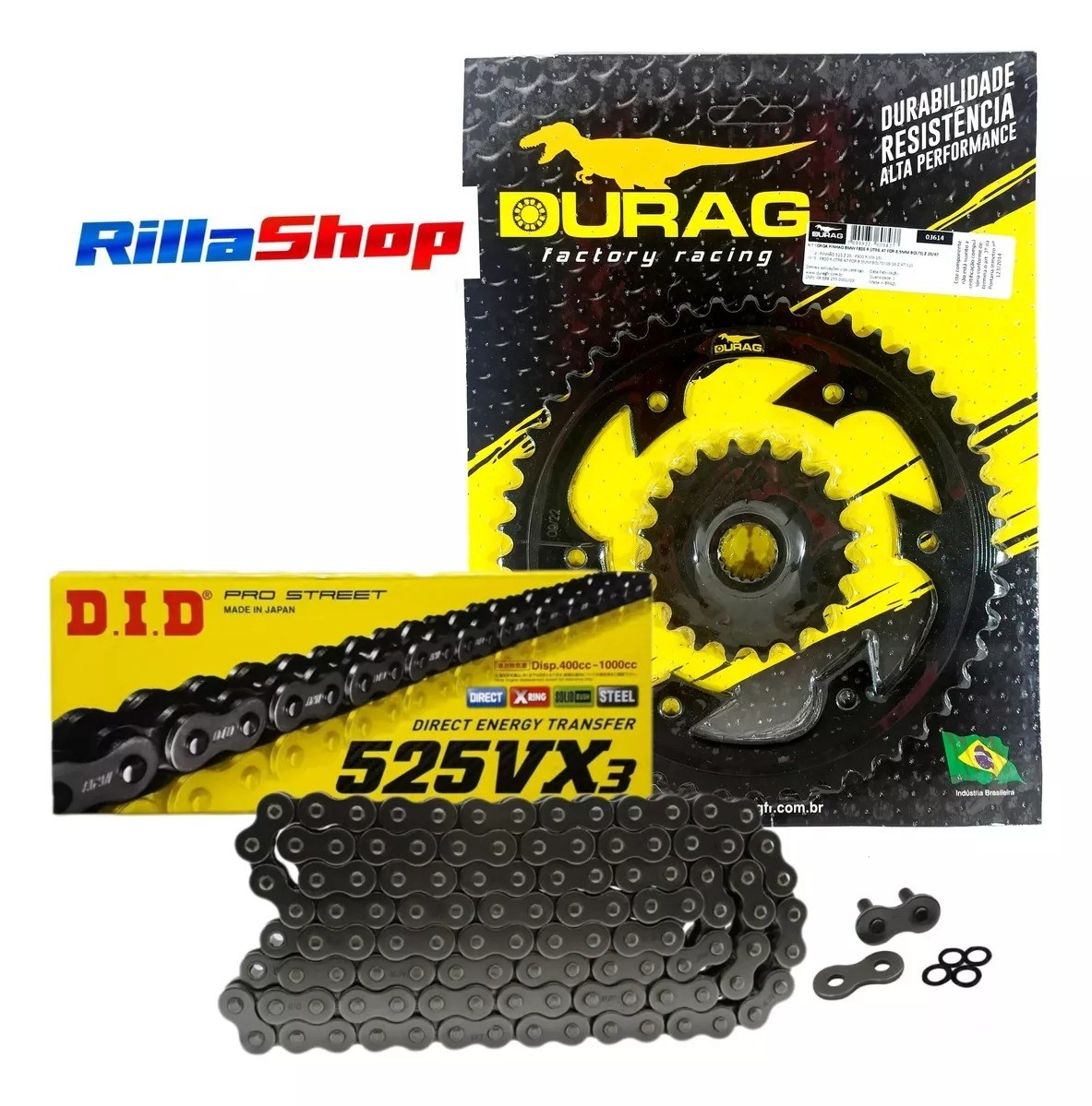 Kit Relação Did 525 Vx3 120l Durag 47/20 BMW F 800 R 09/18 8,5mm
