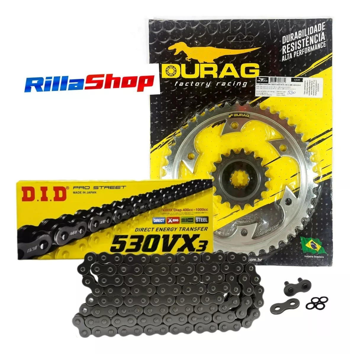Kit Relação Did 530 Vx3 110l Durag 45/17 Kawasaki ZRX/ZX 11/ZZR 1000 93/01