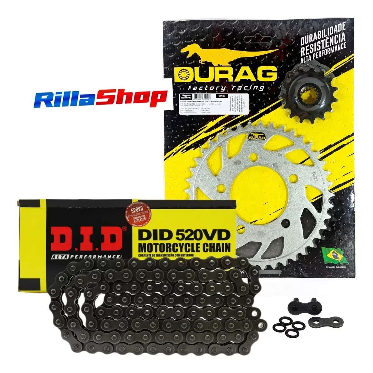 Kit Relação Did 520 Vd 112l Durag 41/15 Honda CB 500 X/F 19/23 CBR 500 R 19/23