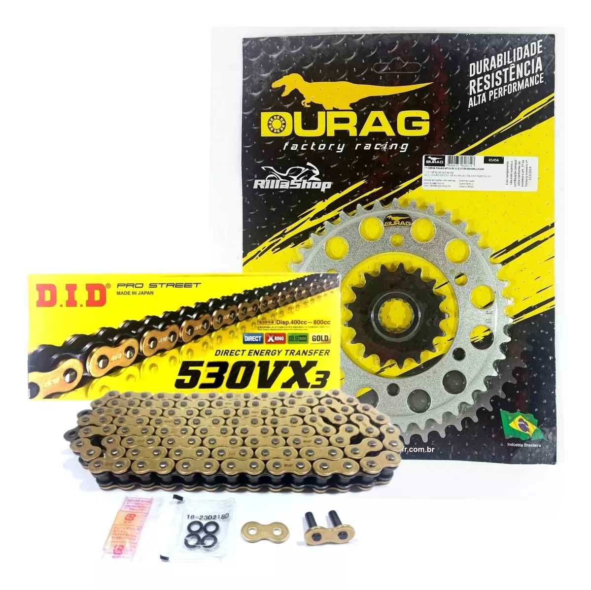 Kit Relação Did 530 Vx3 Gold Dourada Durag 39/17 Yamaha MT 01 05/11