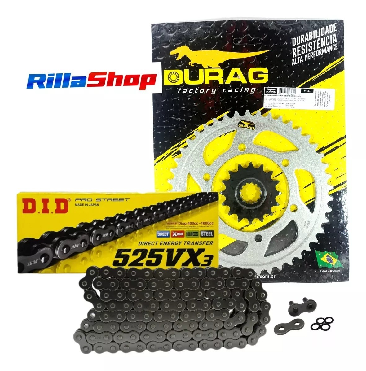 Kit Relação Did 525 Vx3 118l Durag 45/16 Yamaha MT 09 Tracer GT 19/24
