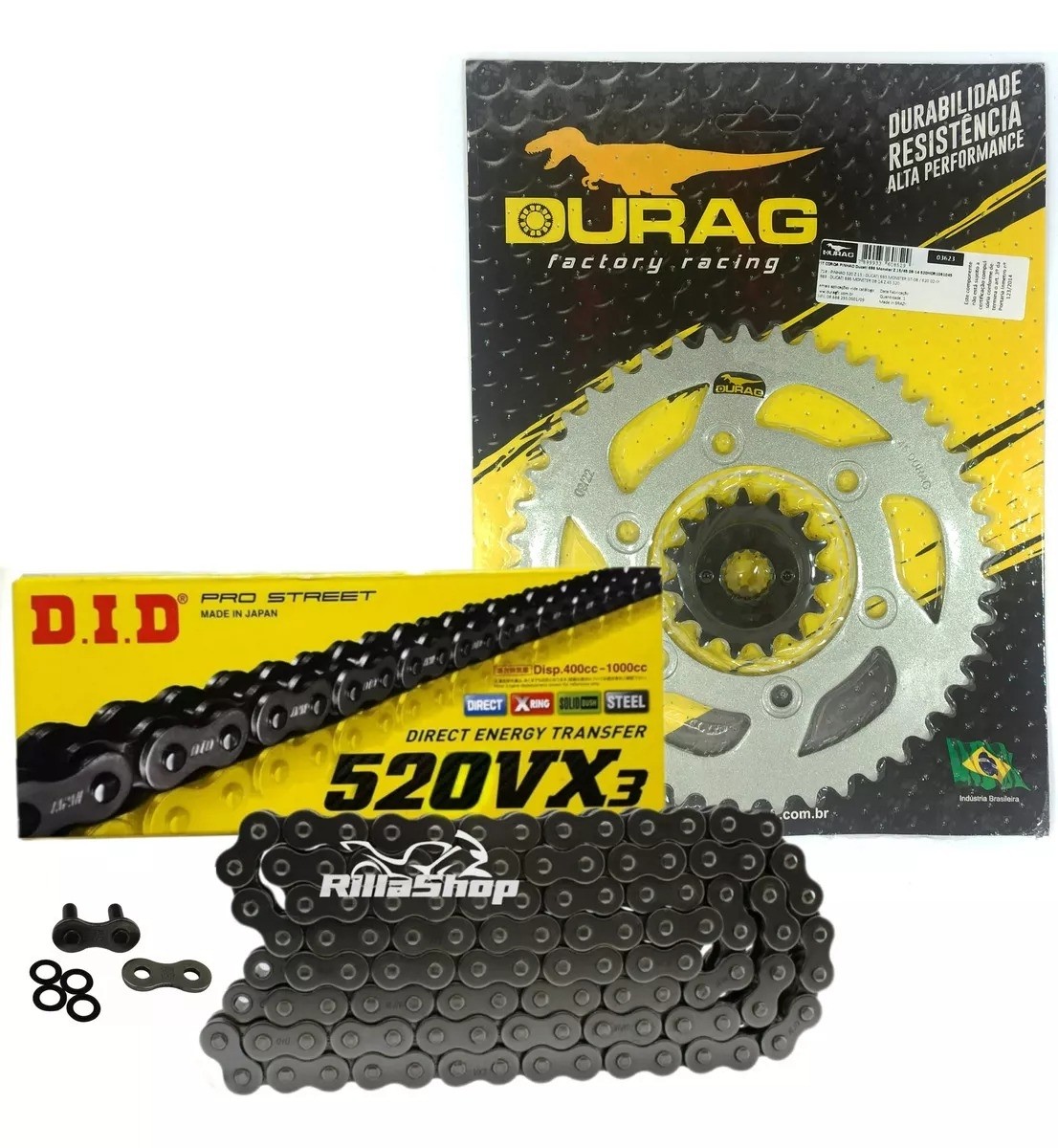 Kit Relação Did 520 Vx3 108l Durag 45/15 Ducati 696 Monster 08/14