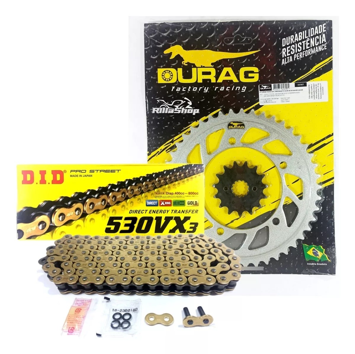 Kit Relação Did 530 Vx3 Dourada Durag 45/15 Suzuki GSF 1200 S/N Bandit 06/08