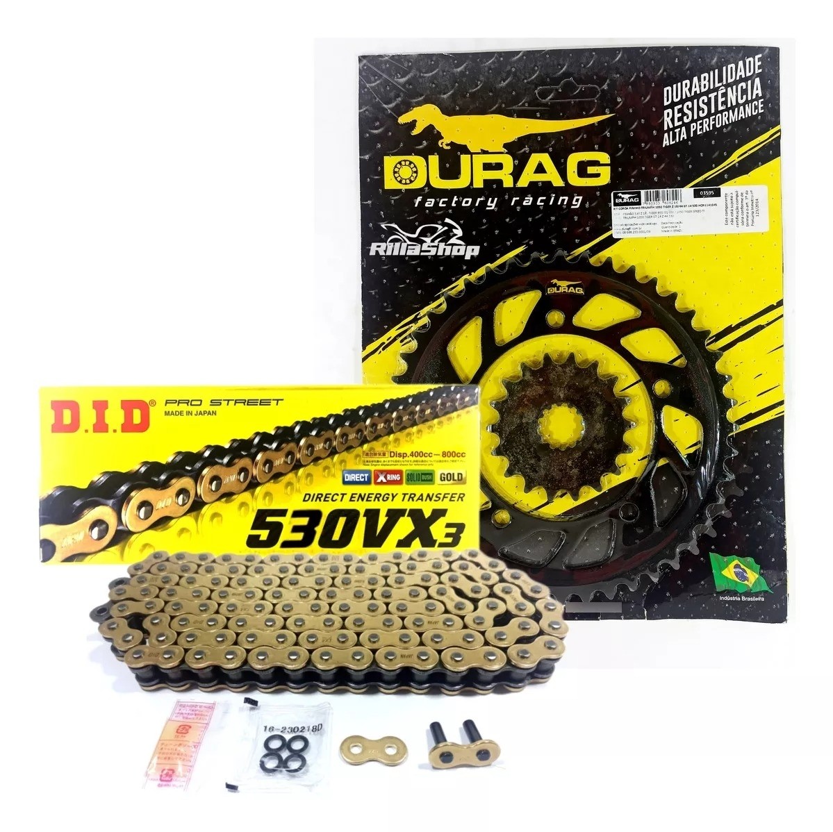 Kit Relação Did 530 Vx3 Dourada Durag 44/18 Triumph Tiger 1050 07/14