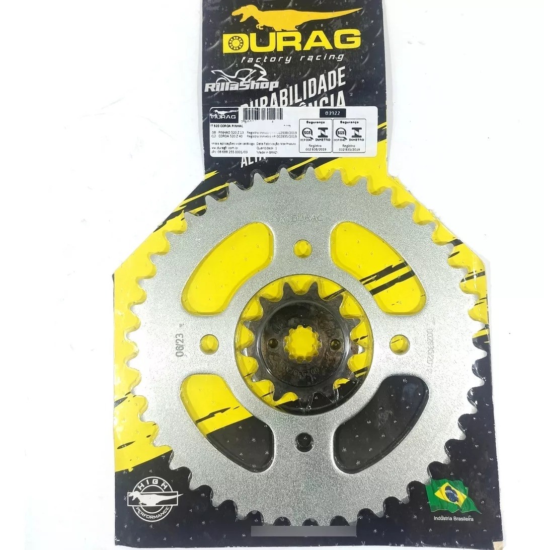 Kit Coroa Pinhão Durag 520 40/13 Cb 300 F Twister 23/24