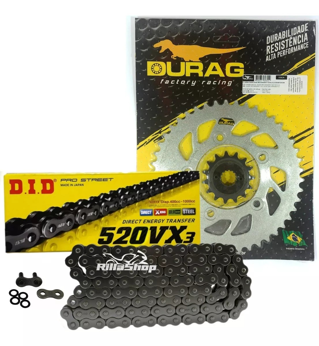 Kit Relação Did 520 Vx3 104l Durag 46/15 Ducati 800 Scrambler 15/18