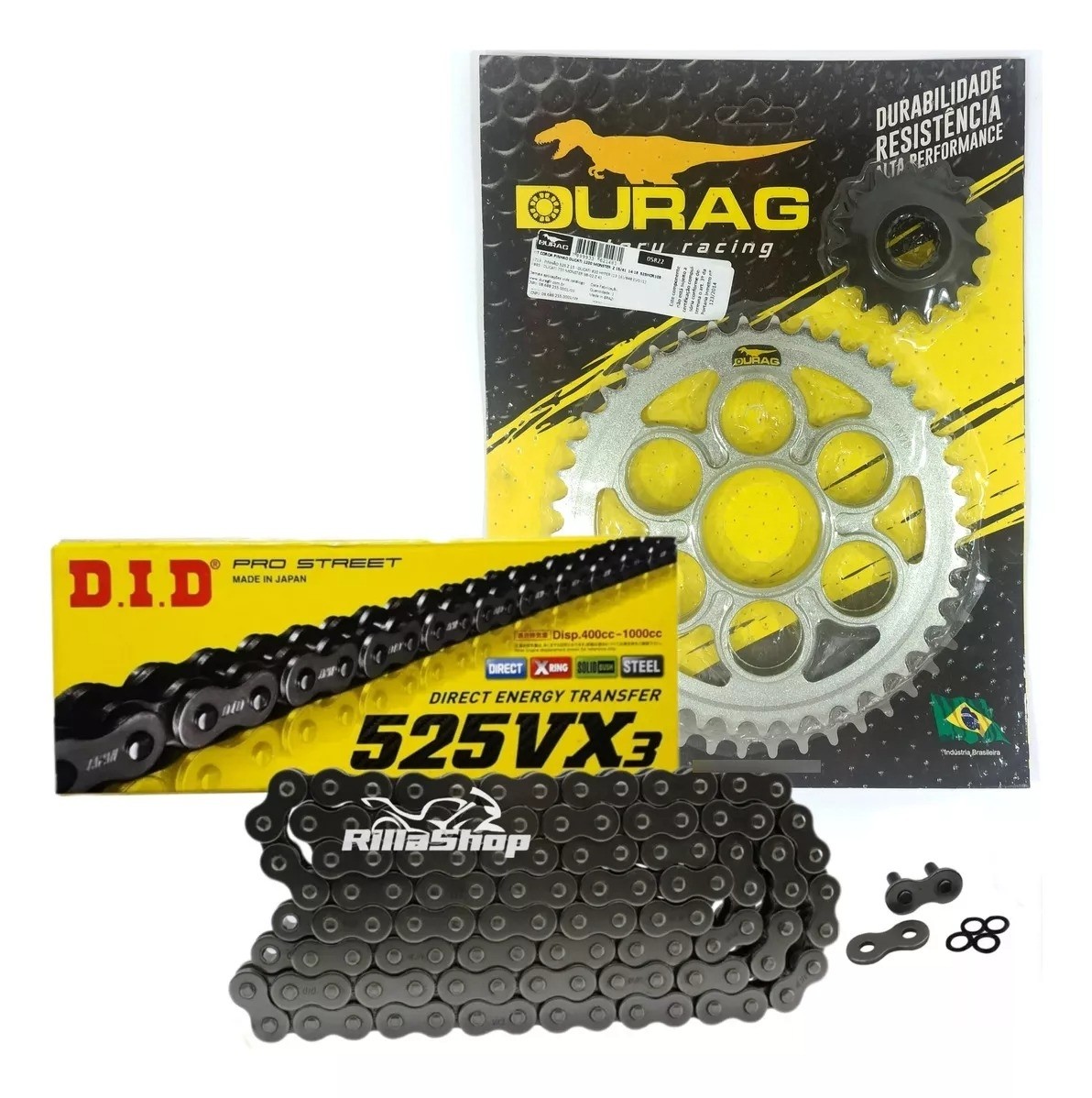 Kit Relação Did 525 Vx3 108l Durag 41/15 Ducati 1200 Monster 14/18