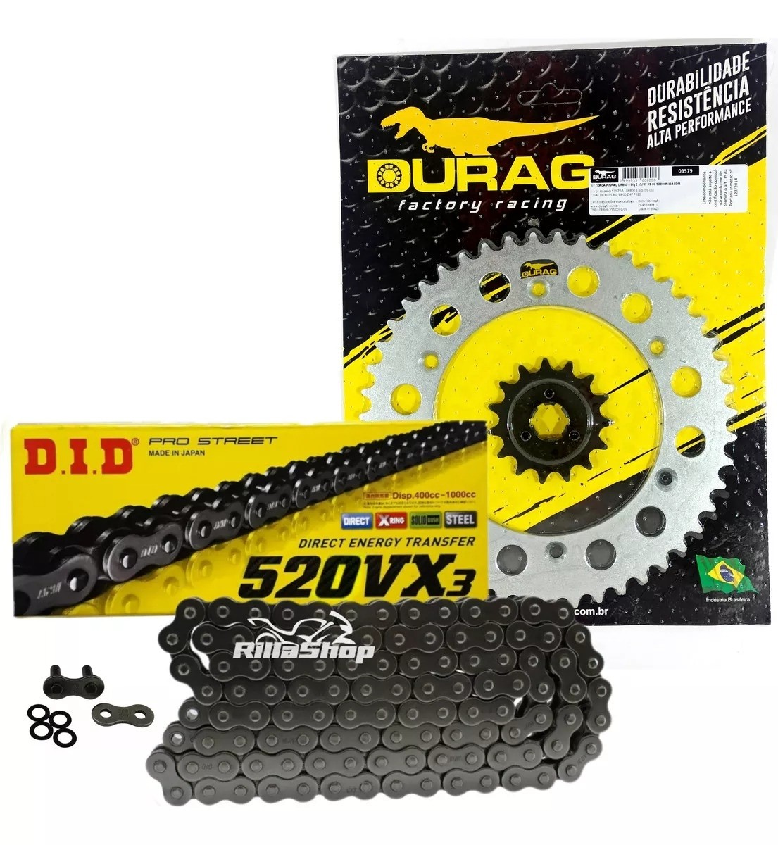 Kit Relação Did 520 Vx3 116l Durag 47/15 Suzuki DR 800 S Big 99/00