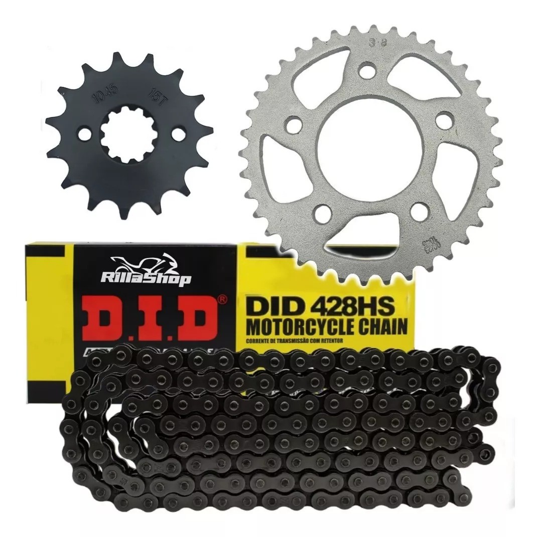 Kit Relação Corrente Fina Did 428 38x15 Honda CBX 250 Twister 01/08