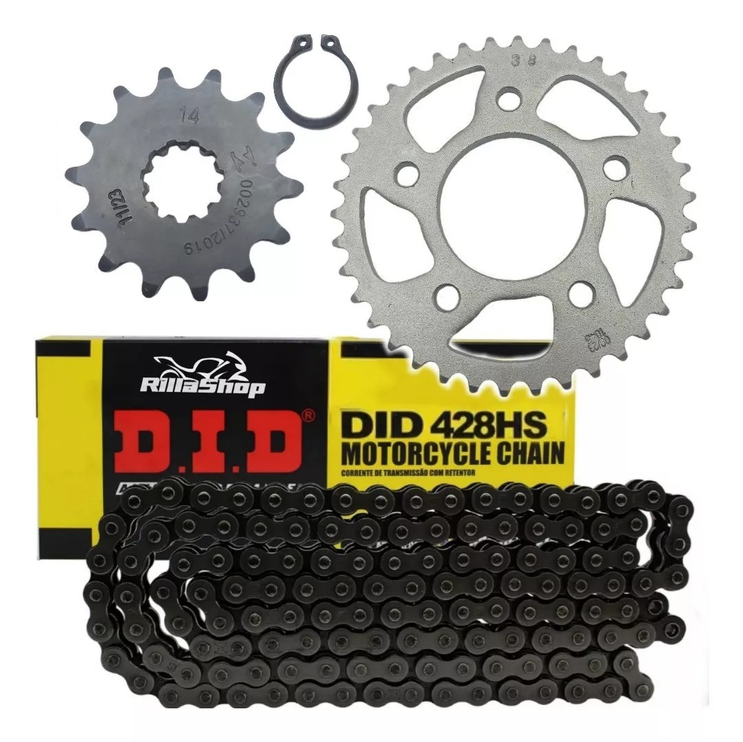 Kit Relação Corrente Fina Did 428 38x14 Honda CBX 250 Twister 01/08