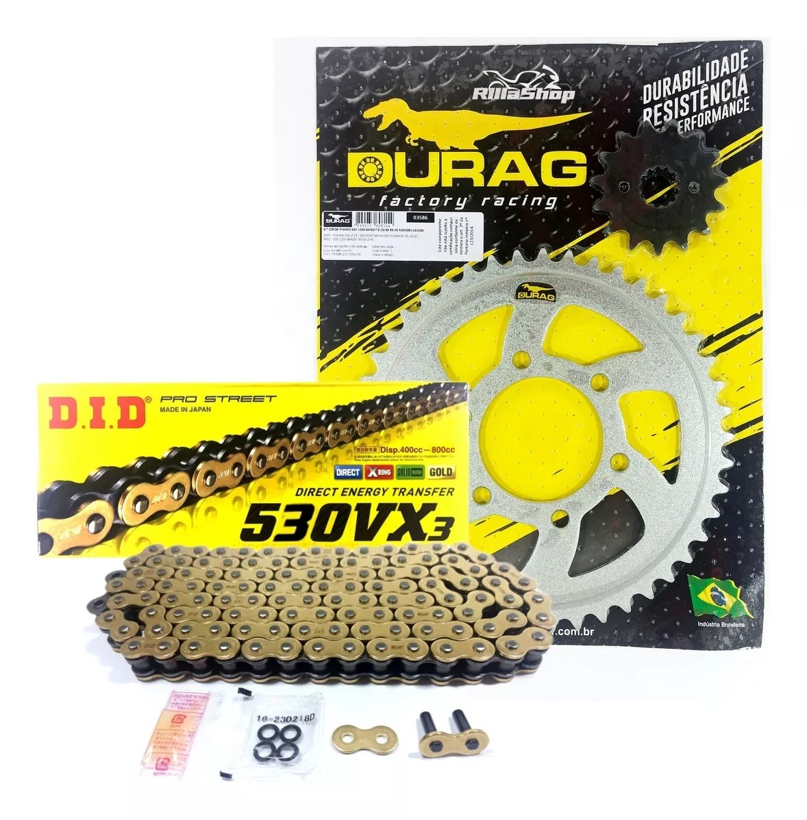 Kit Relação Did 530 Vx3 Dourada Durag 45/15 Suzuki GSF 1200 Bandit 94/05