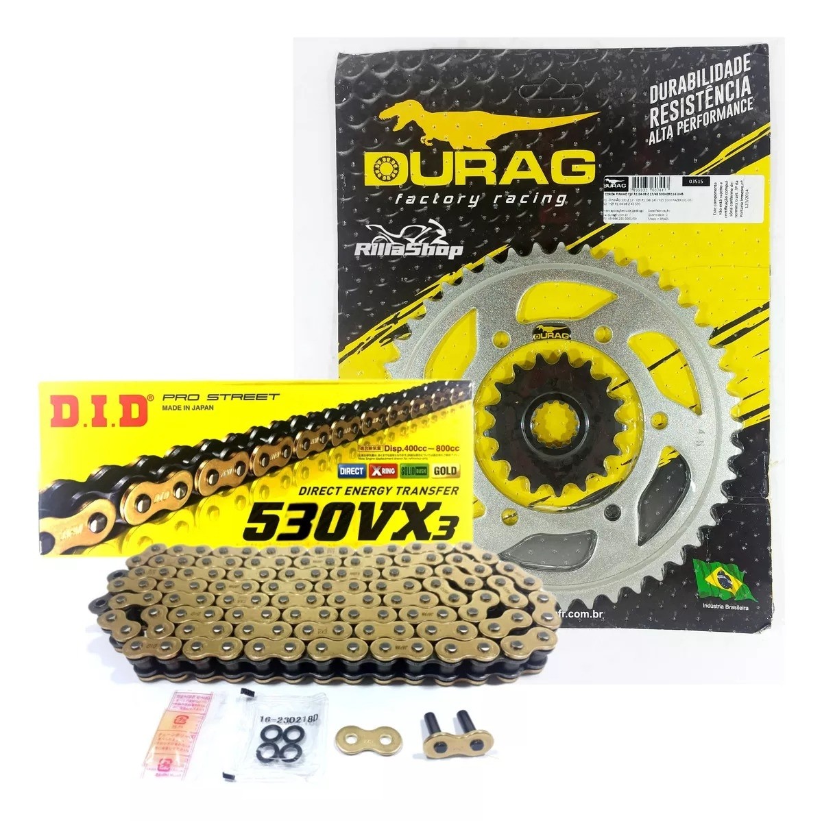 Kit Relação Did 530 Vx3 Dourada Durag 45/17 Yamaha YZF R1 04/08