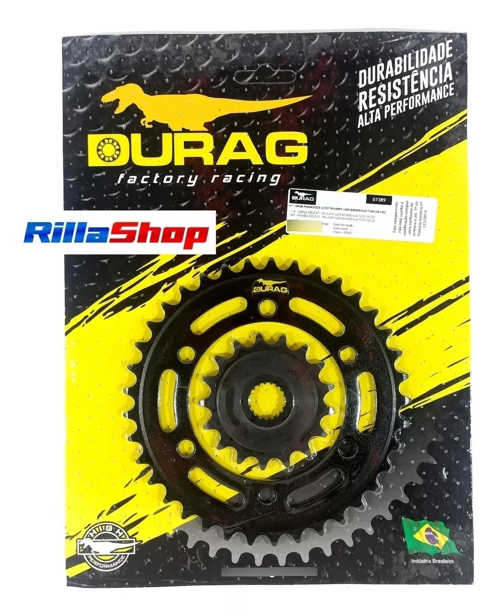 Kit Coroa E Pinhão Durag 525 37/17 Triumph 1200 T120 16/22