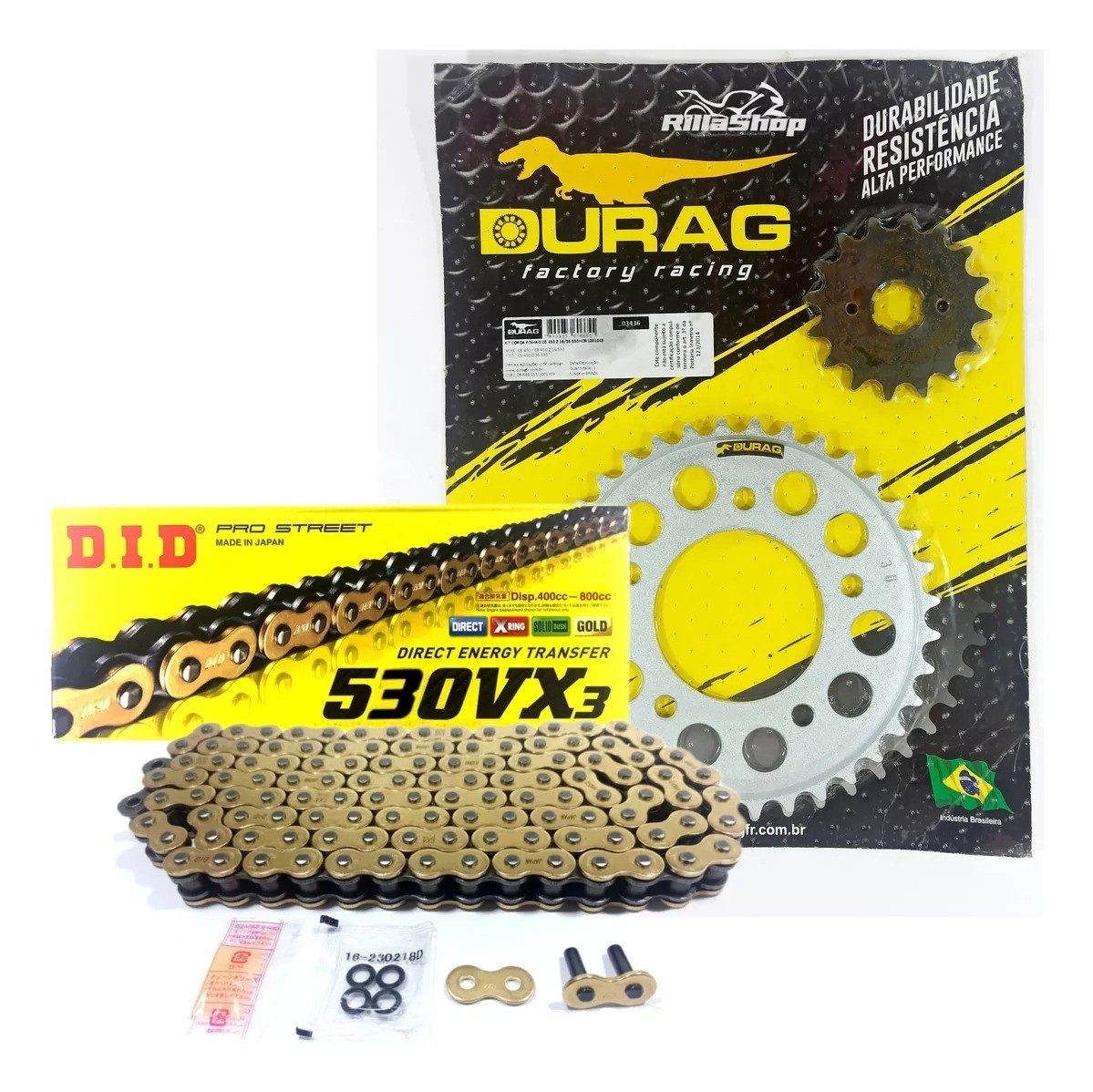 Kit Relação Did 530 Vx3 Dourada Durag 36/16 Honda CB 450 83/94