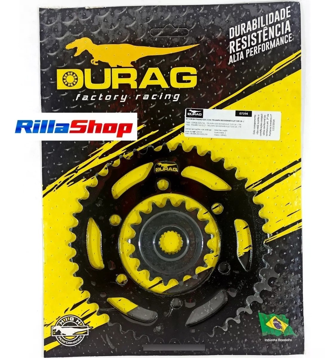 Kit Coroa E Pinhão Durag 520 41/17 Triumph 900 T100 16/23