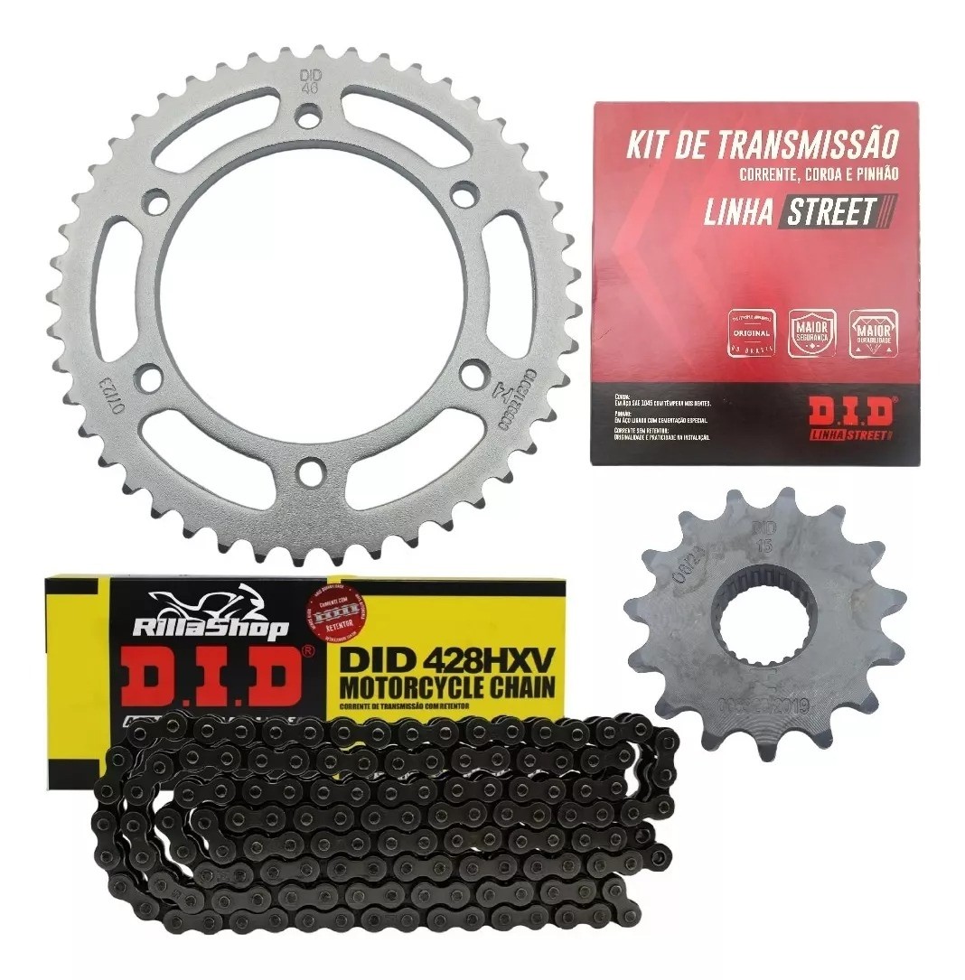 Kit Relação Street Did 428 Hxv 136l 46/15 Yamaha YS 250 Fazer 18/24