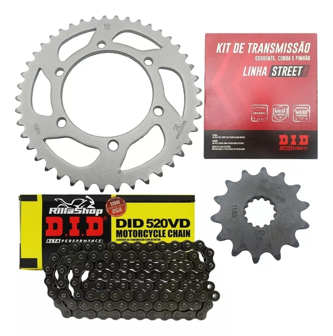 Kit Relação Street Did 520 Vd 112l 43/14 Yamaha MT 03 321cc/YZF R3 15/24