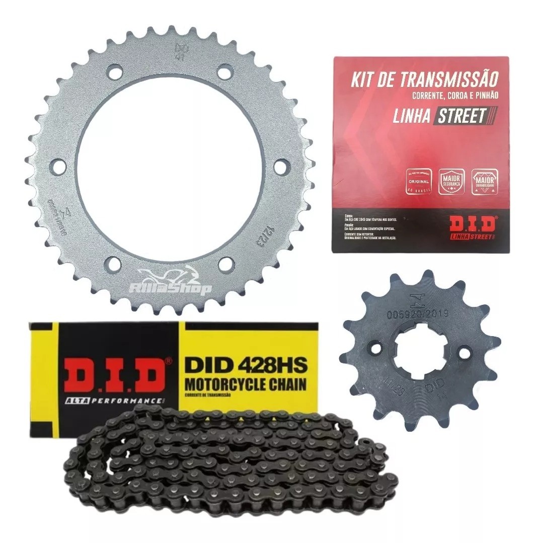 Kit Relação Street Did 428 Hs 128l 41/14 Yamaha Fazer 150 FZ15 22/24