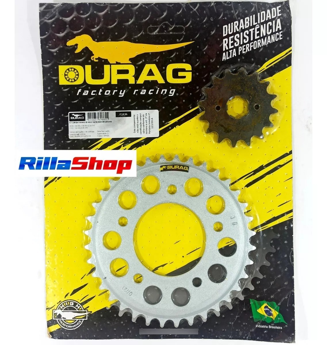 Kit Coroa E Pinhão Durag 530 36/16 Honda Cb 450 83/94