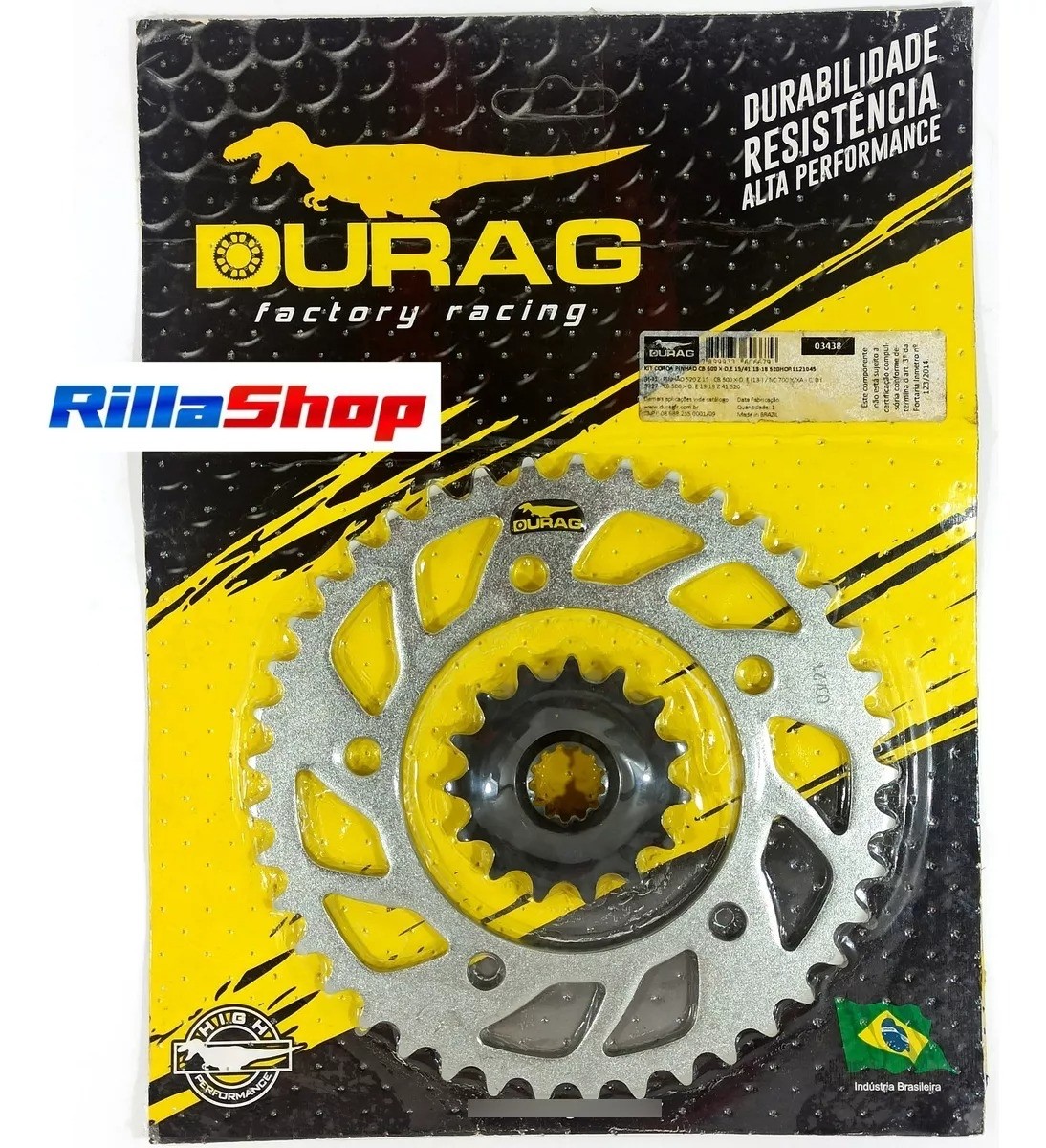 Kit Coroa E Pinhão Durag 520 41/15 Cb 500 X F 13/18 Cbr 500