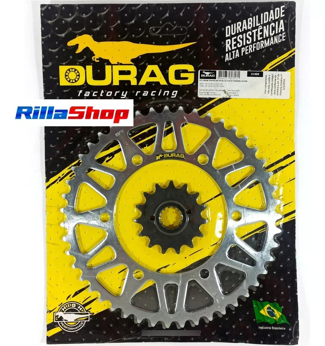 Kit Coroa E Pinhão Durag 520 47/15 Yamaha Mt 03 660cc 06/13