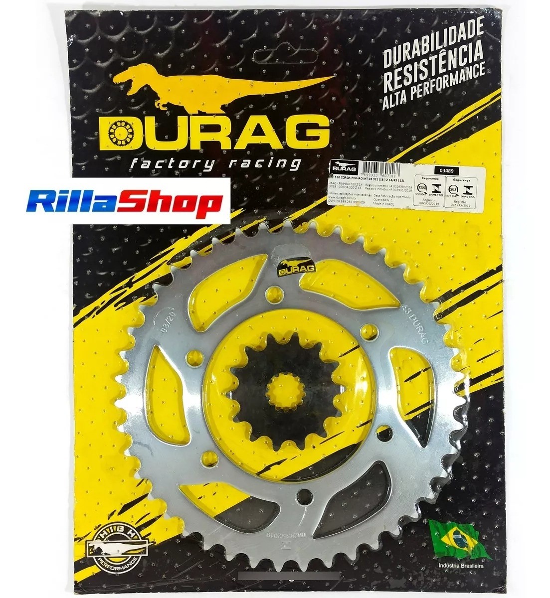 Kit Coroa E Pinhão Durag 520 43/14 Yamaha Mt 03 321cc 16/24