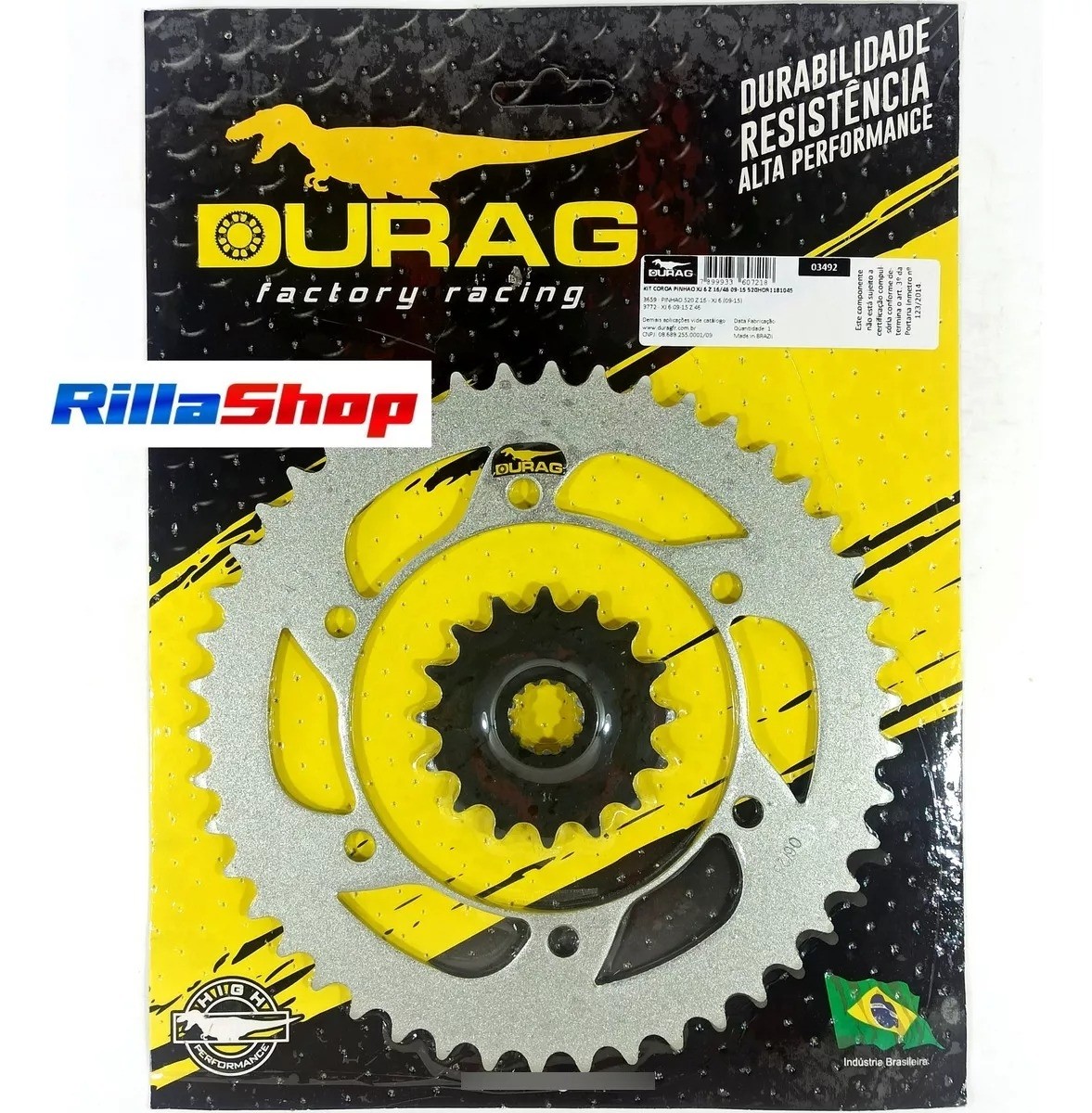 Kit Coroa E Pinhão Durag 520 46/16 Yamaha Xj6 N Xj6 F 09/19