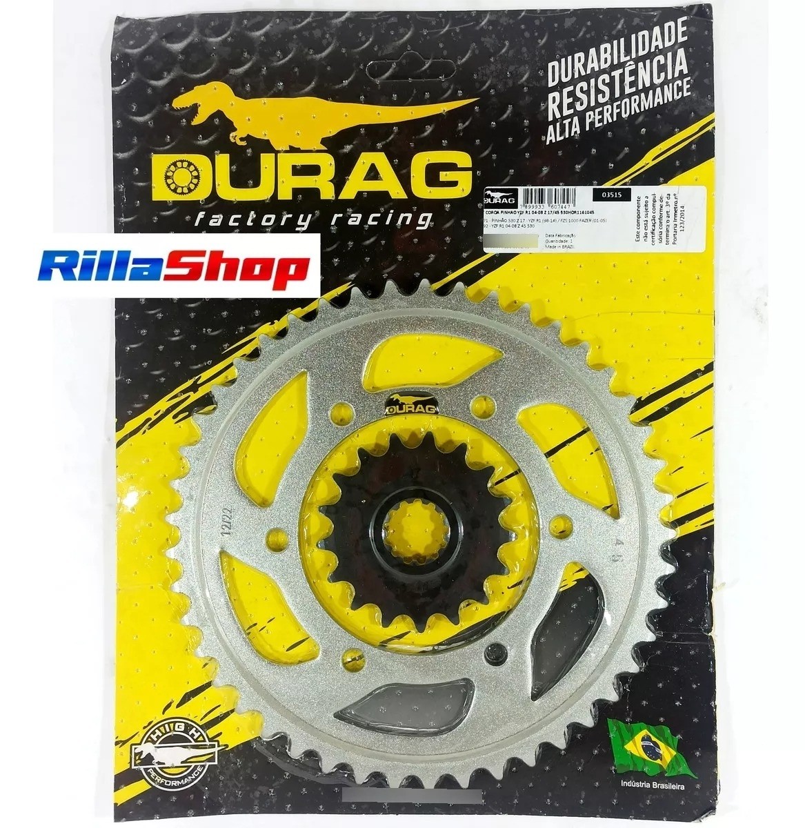 Kit Coroa E Pinhão Durag 530 45/17 Yamaha Yzf R1 04/08