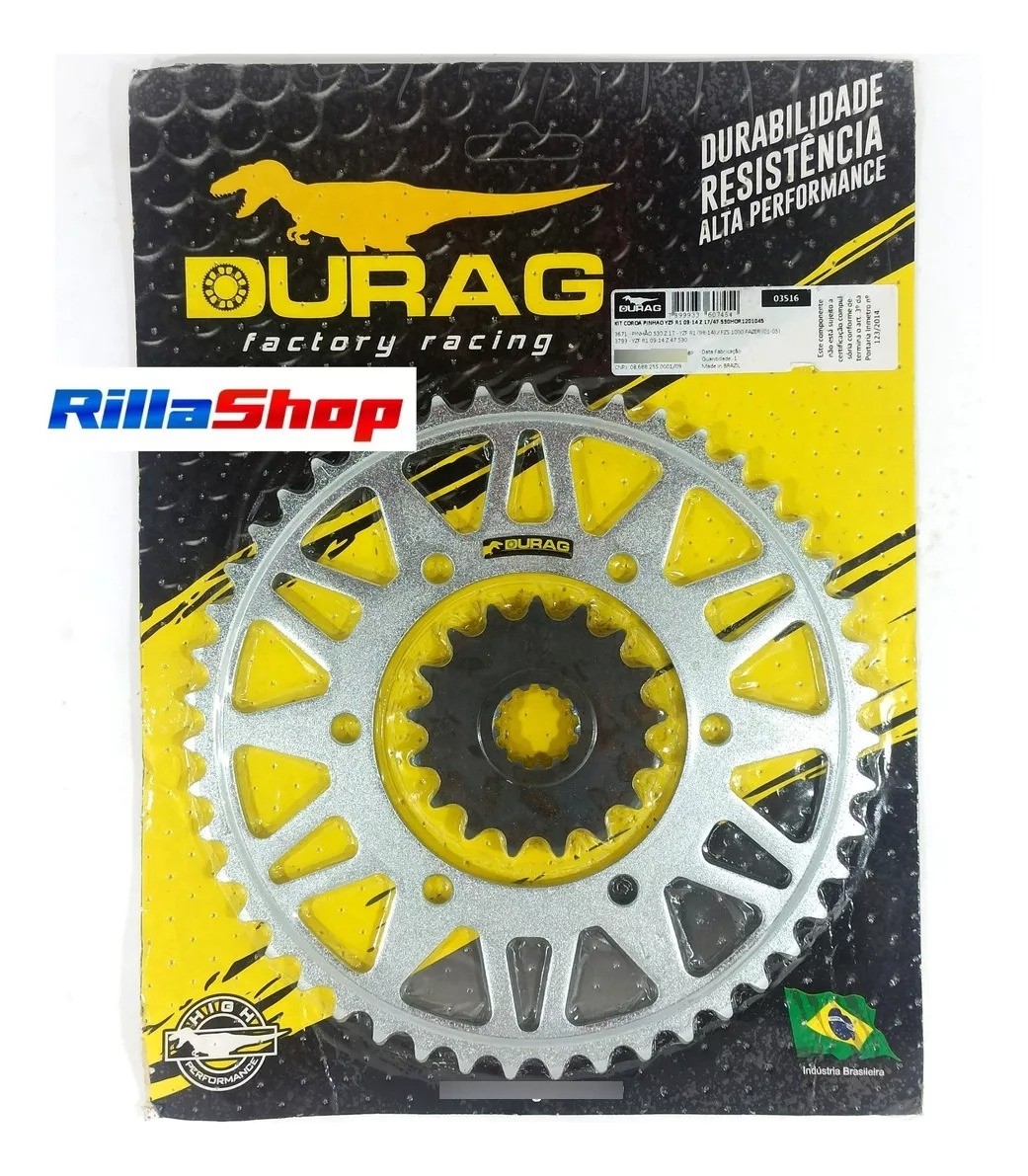 Kit Coroa E Pinhão Durag 530 47/17 Yamaha Yzf R1 09/14