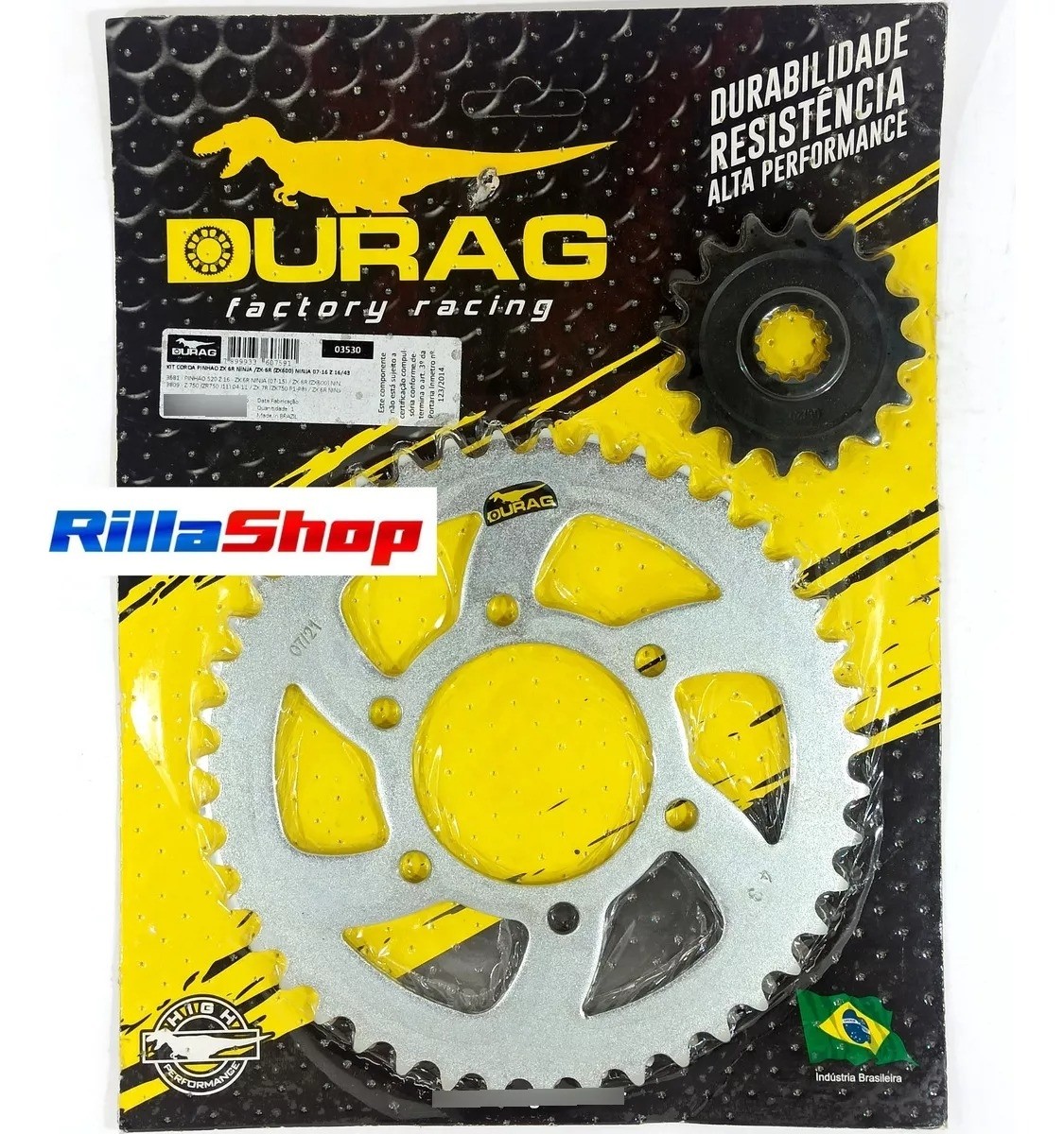 Kit Coroa E Pinhão Durag 520 43/16 Kawasaki Ninja Zx6r 07/25
