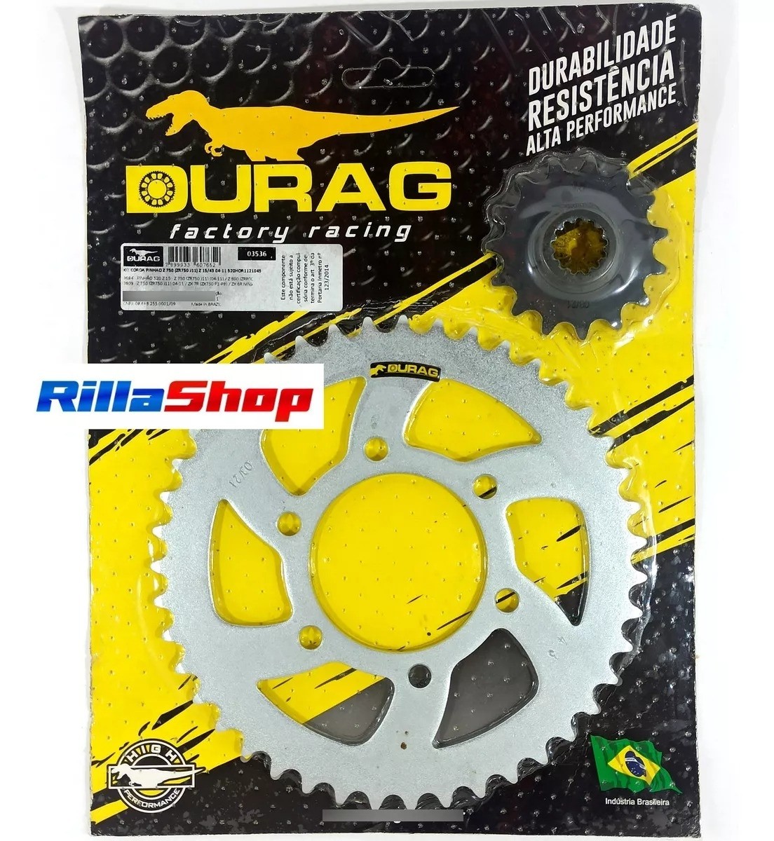 Kit Coroa E Pinhão Durag 520 43/15 Kawasaki Z 750 04/12