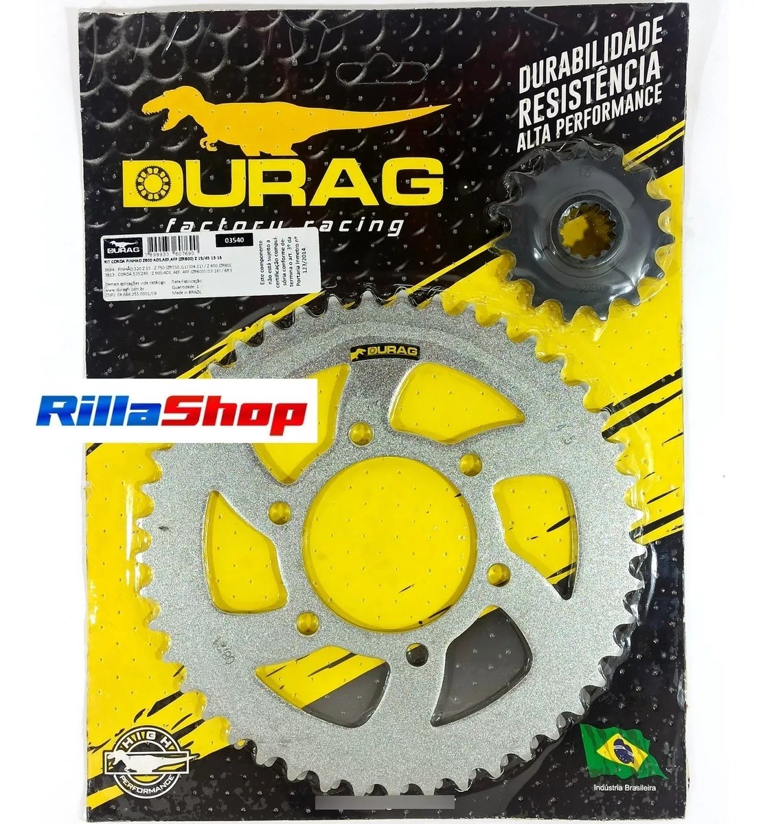 Kit Coroa E Pinhão Durag 520 45/15 Kawasaki Z 800 13/16