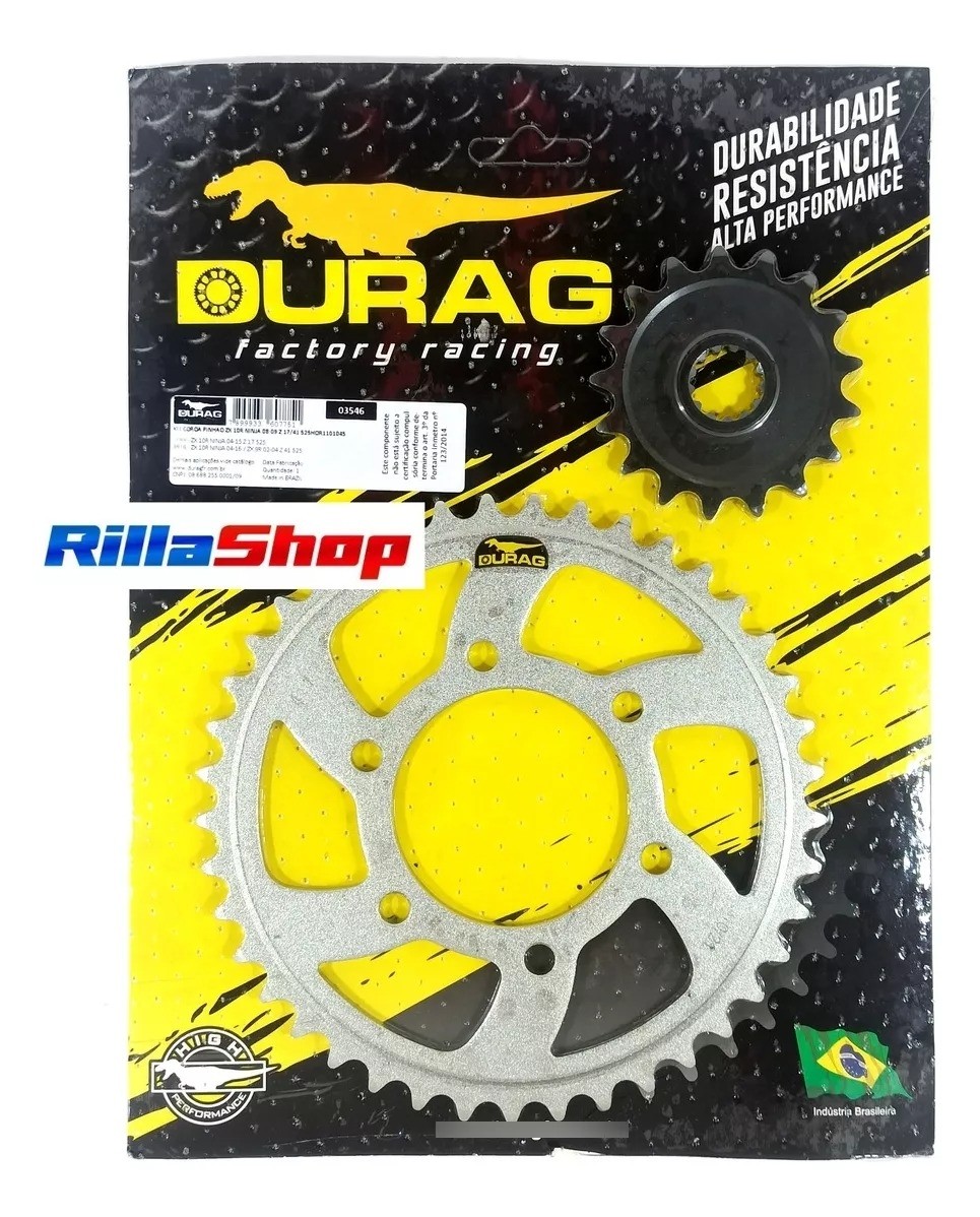 Kit Coroa E Pinhão Durag 525 41/17 Ninja Zx 10 R 08/10