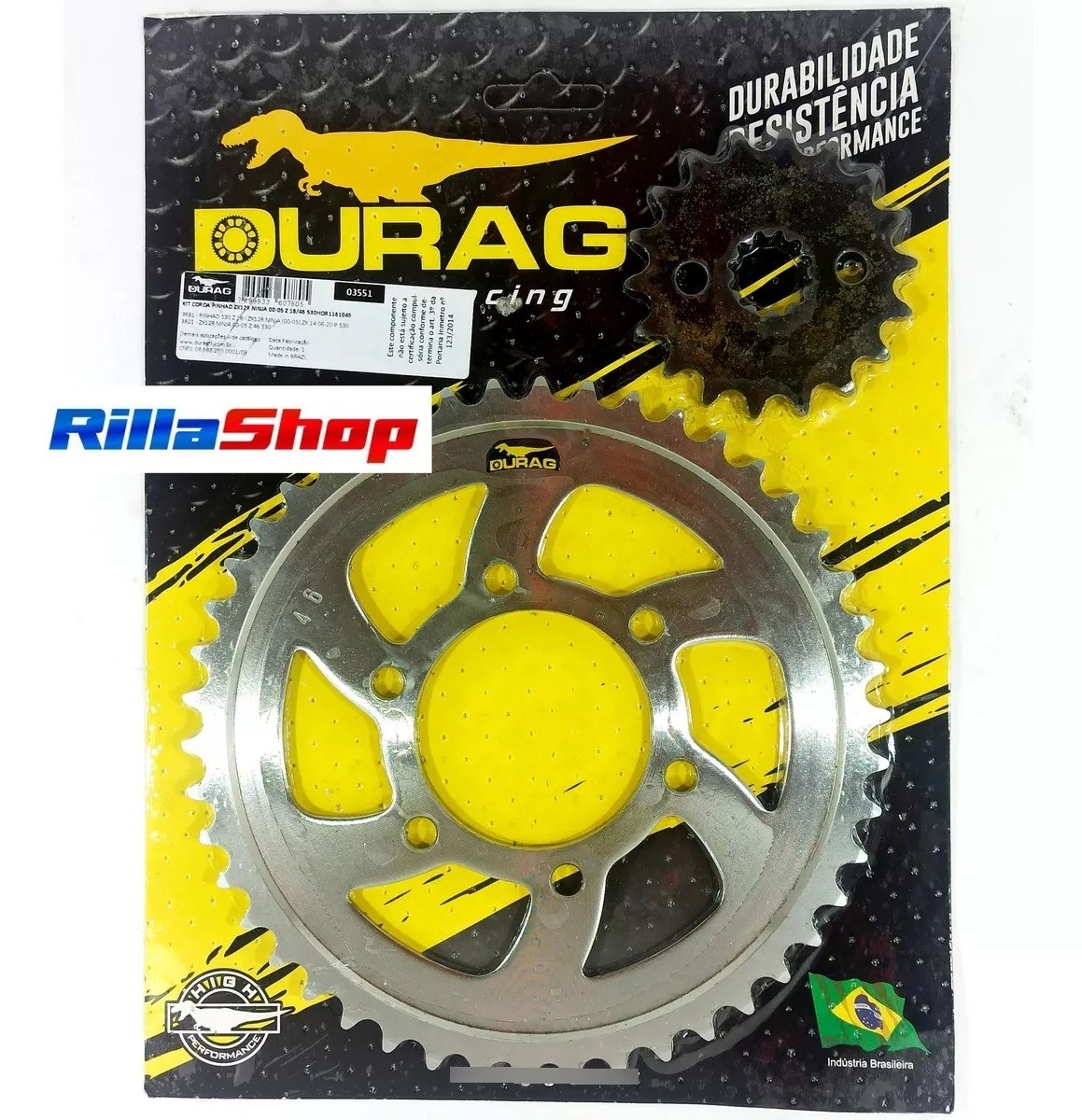 Kit Coroa Pinhão Durag 530 46/18 Kawasaki Ninja Zx 12 00/05