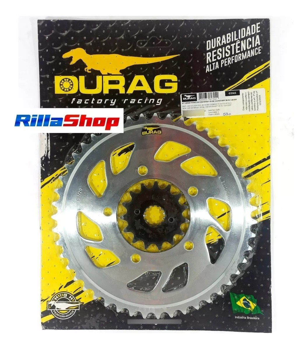 Kit Coroa Pinhão Durag 530 47/15 Bandit 600 650 Gsx 600 750