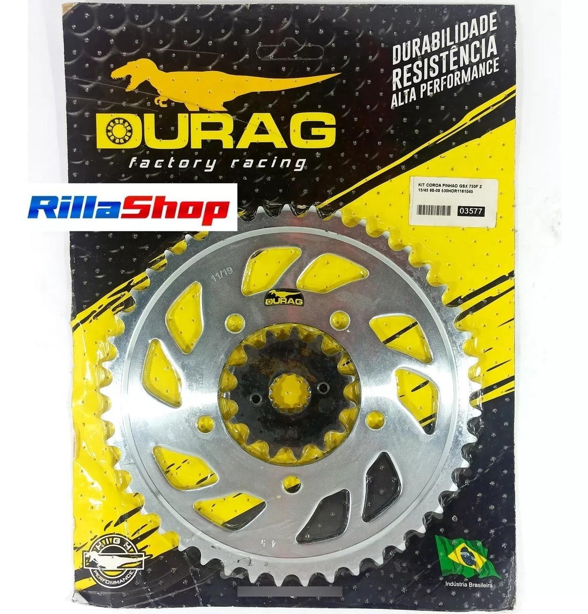 Kit Coroa E Pinhão Durag 530 45/15 Suzuki Gsx R 750 F 98/09