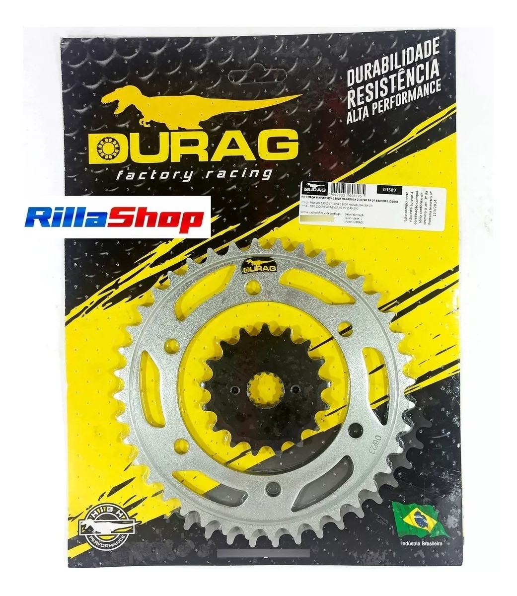 Kit Coroa E Pinhão Durag 530 40/17 Gsx 1300 R Hayabusa 99/07