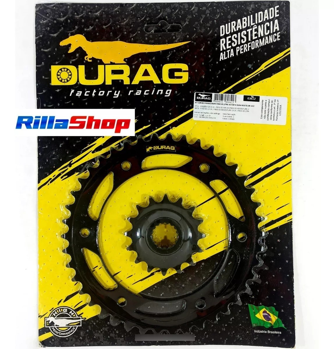 Kit Coroa E Pinhão Durag 525 42/16 Bmw F 800 Gs 07/18 8,5mm