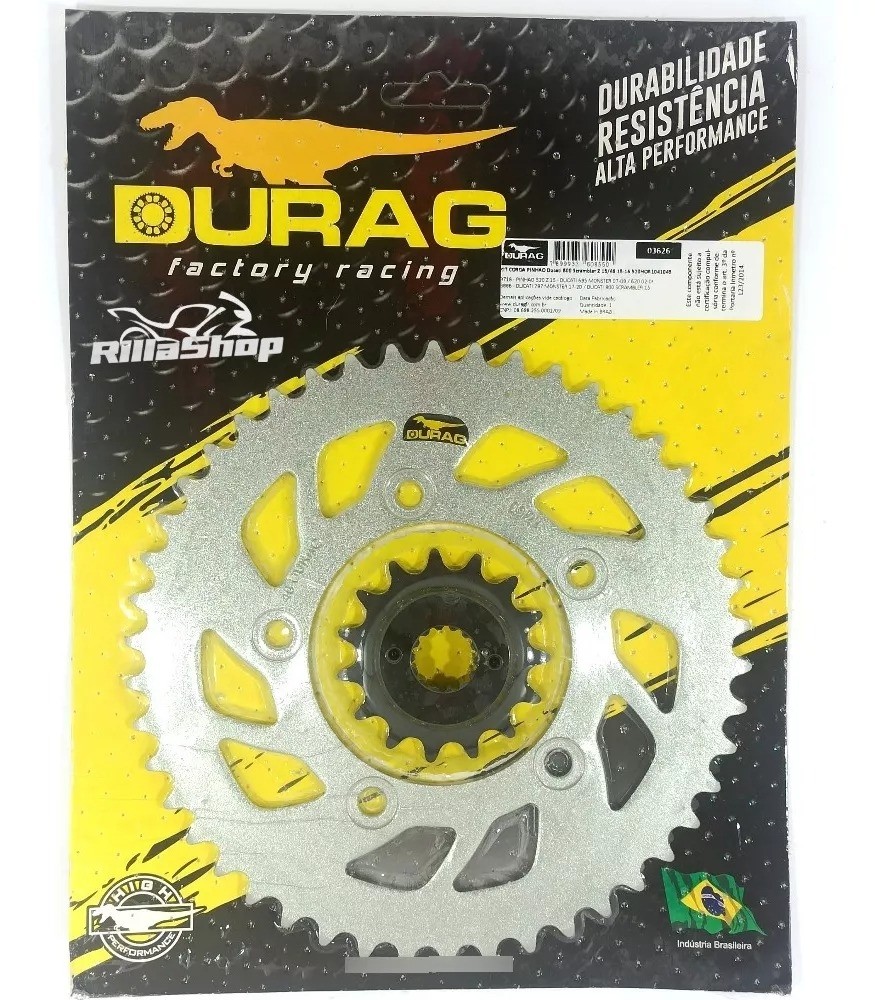Kit Coroa Pinhão Durag 520 46/15 Ducati 800 Scrambler 15/18
