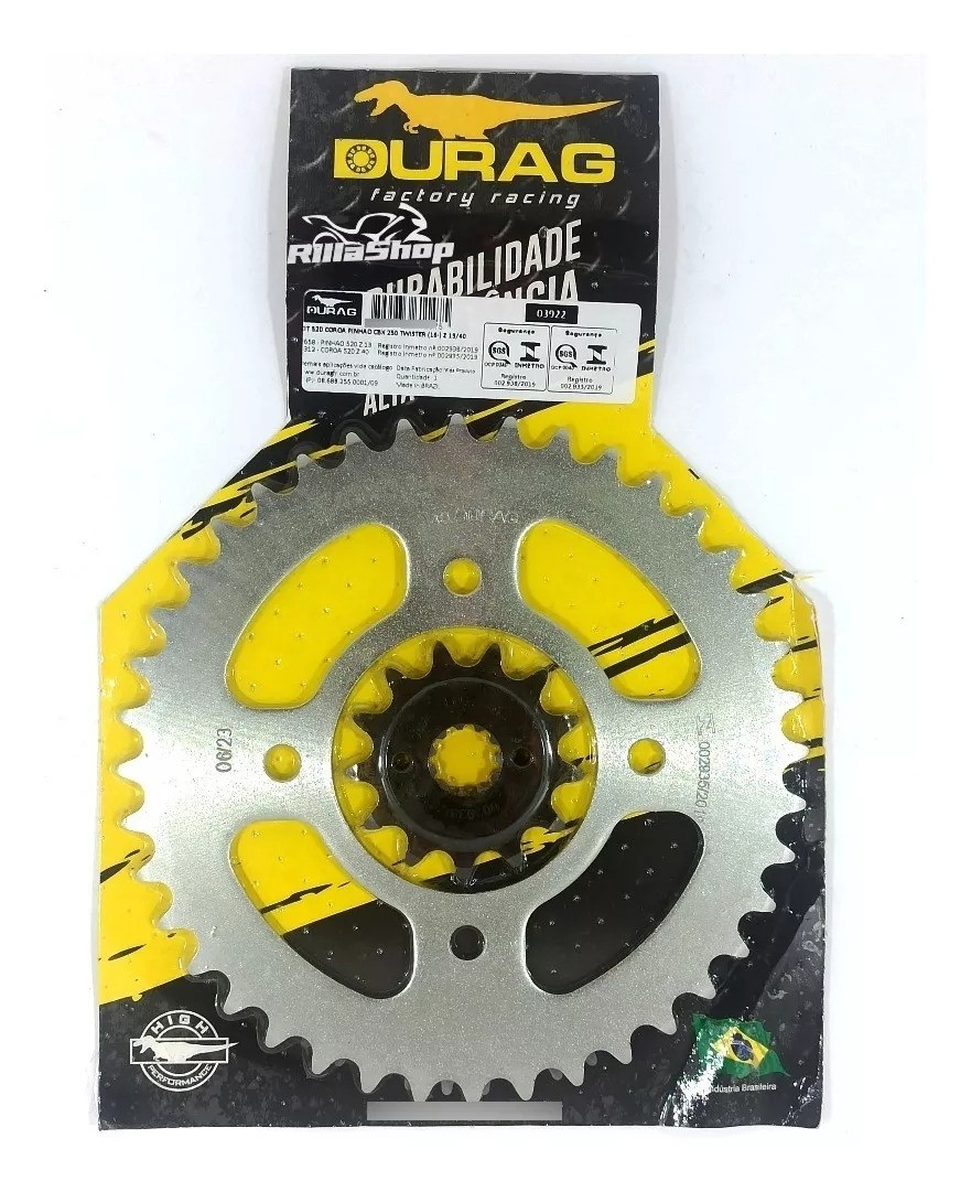 Kit Coroa Pinhão Durag 520 40/13 CB 250 F Twister 15/24