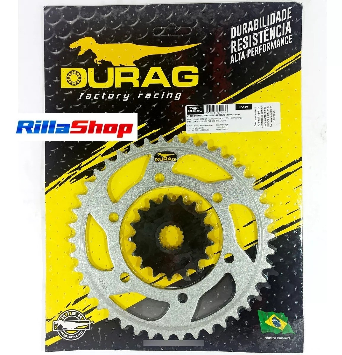Kit Coroa E Pinhão Durag 530 42/17 Suzuki Gsx R 1000 09/16
