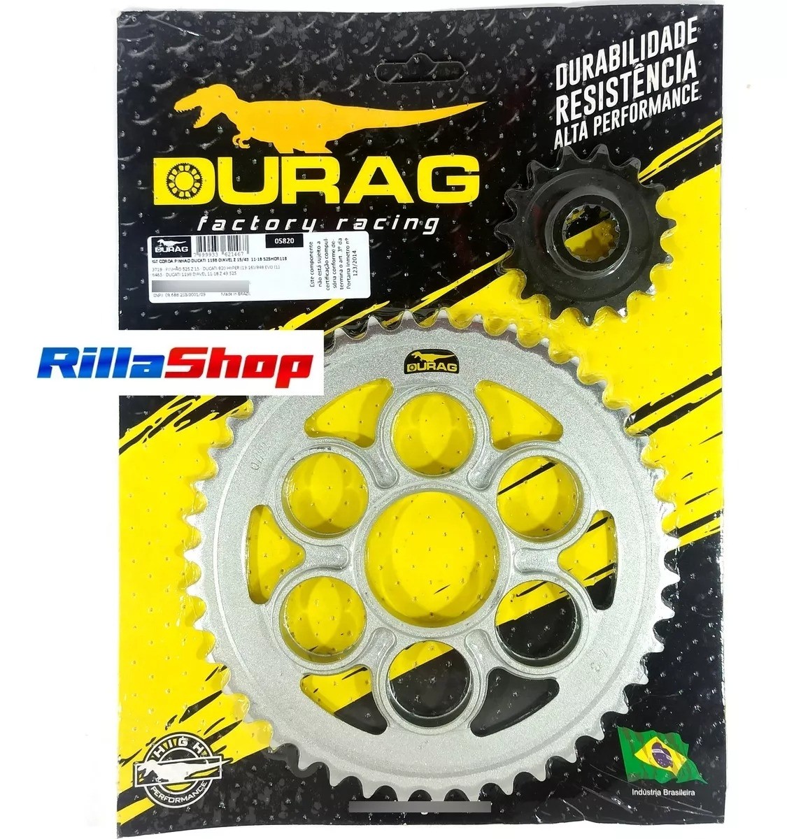 Kit Coroa E Pinhão Durag 525 43/15 Ducati Diavel 1198 11/18